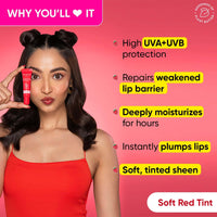 DOT & KEY Ceramide&Peptide Barrier Repair Lip Balm Spf 50,Pa+++|Red Romance|Uva/Uvb Lip Protection|Soft Tinted Lip Moisturizer|Boosts Collagen&Instantly Plumps Lip|Prevents Pigmentation|10Gm,1 Count