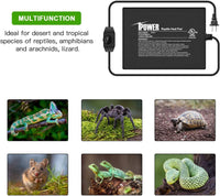 iPower 6 by 8-Inch Reptile Heat Mat with Temperature Adjustable Controller Knob, LCD Digital Aquarium Thermometer, Under Tank Warmer Terrarium Heat Pad for Reptiles and Amphibians 6 X 8 Inch Pad with Adjust Knob+ Thermometer