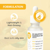 WildOak 2% Salicylic Acid + Mandelic Acid Face Serum | Acne Killer, Blackheads & Excess Oil | Gentle & Great for Sensitive Skin | Pore Cleansing & Skin Exfoliation | For Men & Women | 30ml