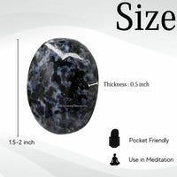 Indigo Gabbro Jasper Palm Stone - Hot Massage Worry Stone for Natural Body Chakra Balancing, Reiki Healing and Crystal Grid Indigo Gabbro Jasper