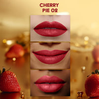 FACES CANADA Comfy Matte Velvet Touch Lipstick - Cherry Pie 02, 4.2g | Velvety Matte Finish | 8HR Longstay | Intense Colour | Hydrating Lips | Smooth Application