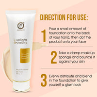 Colors Queen luxlight Revitalizing foundation| Oil Free Multi Protection Foundation Comes With SPF-30+ and PA+++ which Provides Non Sticky and Matte Finish |waterproof foundation Long Lasting (Beige)