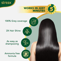 Streax Insta Shampoo Hair Colour for Women & Men, Natural Black 1 - Pack of 5|Hair Colour Black|100% grey coverage |Long Lasting Hair Color, easy to use| Ammonia Free Hair Color, No Paraben & Sulphate