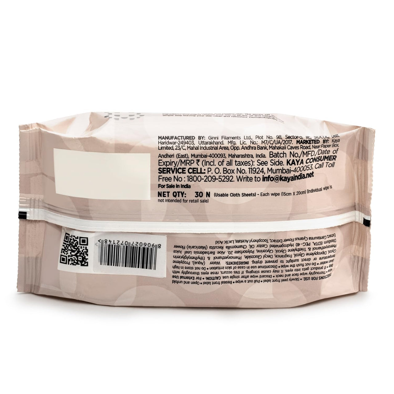 Kaya Clinic Refreshing Mattifying Wipes | Vitamin E & Chamomile Extracts | Face Wipes | Cleansing Wipes | For Acne Prone Skin | 30 Wipes