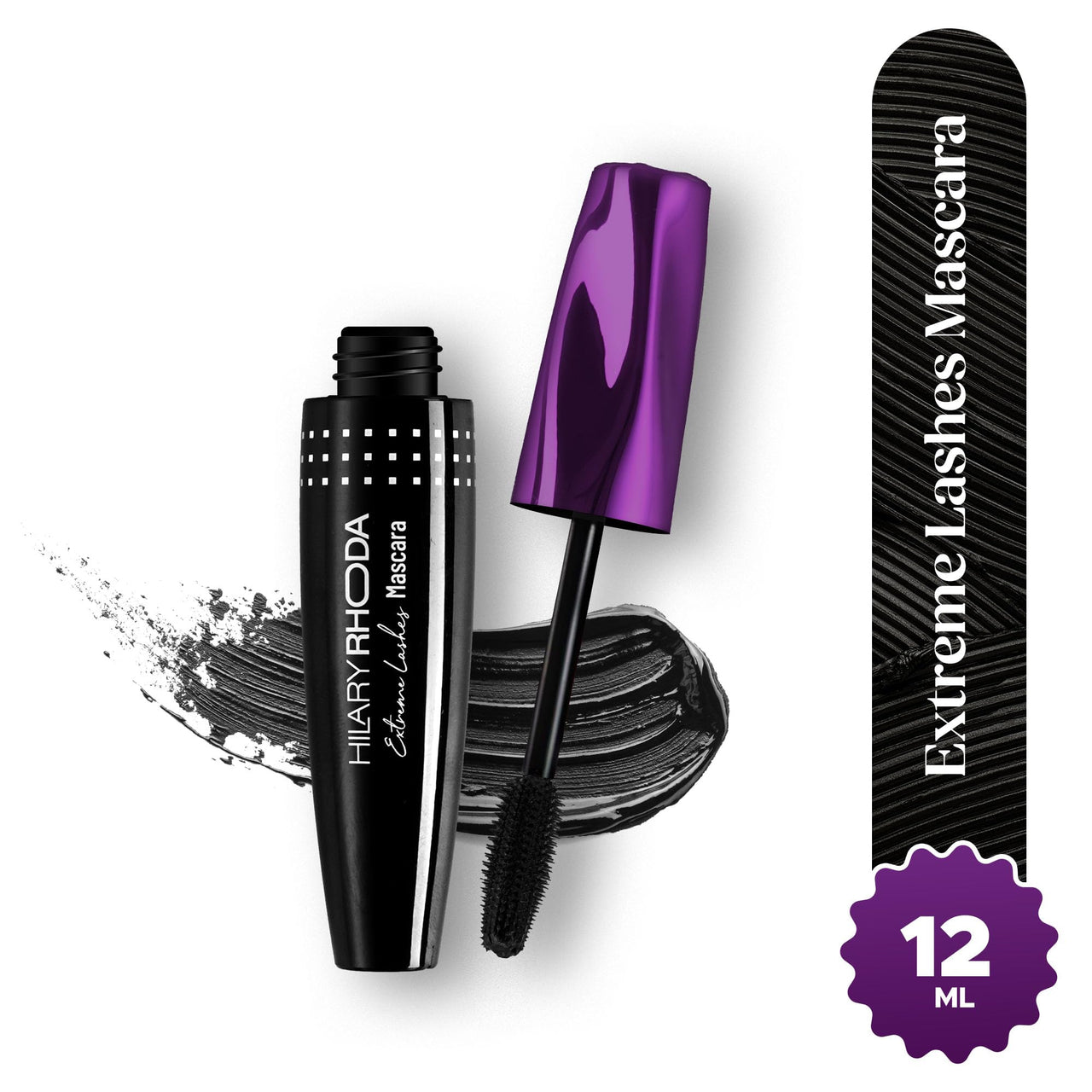 Hilary Rhoda Extreme Lashes Mascara | Volumizing & Lengthening Mascara | Waterproof & Long Lasting |Clump-free Formula | Smudge-Proof & Non-sticky Mascara | 12ml