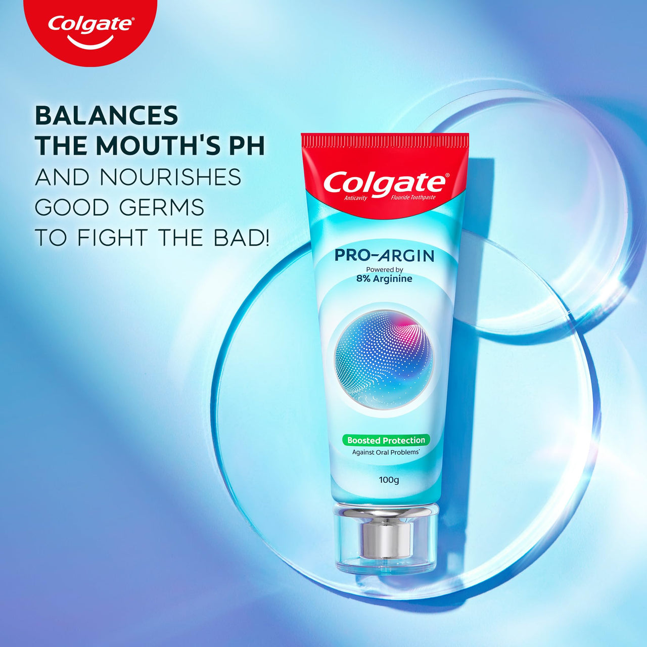 Colgate Pro Argin Toothpaste, Sensitivity Protection in 60 Seconds, 8% Arginine, Boosted Protection against Sensitivity, Enamel Damage, Oral pH, Cavities (100g)