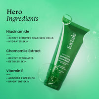 Foxtale Refreshing Face Wash for Deep Cleansing with Niacinamide, Hydrates & Brightens, Non-Drying Cleanser for Glowing Skin, Men & Women, For All Skin Types - 100 ml
