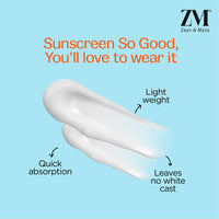 ZM Vitamin C UV Expert Hydrating Gel Sunscreen SPF 50 PA +++ For Bright & Glowing Skin | Non-Greasy, Quick-Absorbing | No White Cast | UVA UVB Sun Protection | Sunscreen For Women & Men - 50 gm