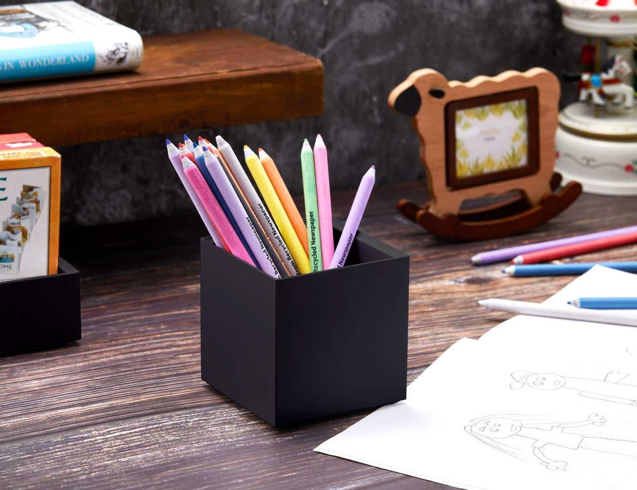 Bostitch Office Konnect Desk Organizer Accessory Tray & Storage Cup Bundle, Stacks for Desktop Storage, Black Storage Cup Kit