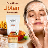 Globus Naturals Pure Glow Ubtan Face Wash, Enriched With Saffron & Milk, For Radiance & GLow, Natural, Gentle & Mild, Suitable For All Skin Types, 75 gm (Pack of 2)