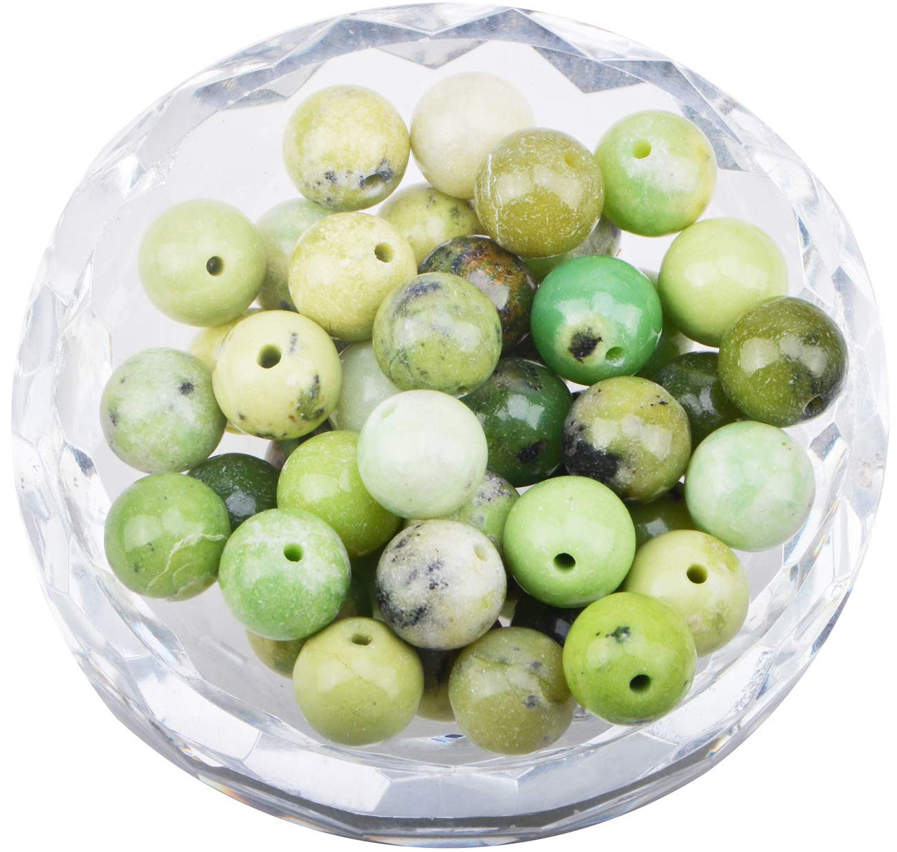 100Pcs Natural Crystal Beads Stone Gemstone Round Loose Energy Healing Beads with Free Crystal Stretch Cord for Jewelry Making (Australian Chrysoprase, 6MM) Australian Chrysoprase
