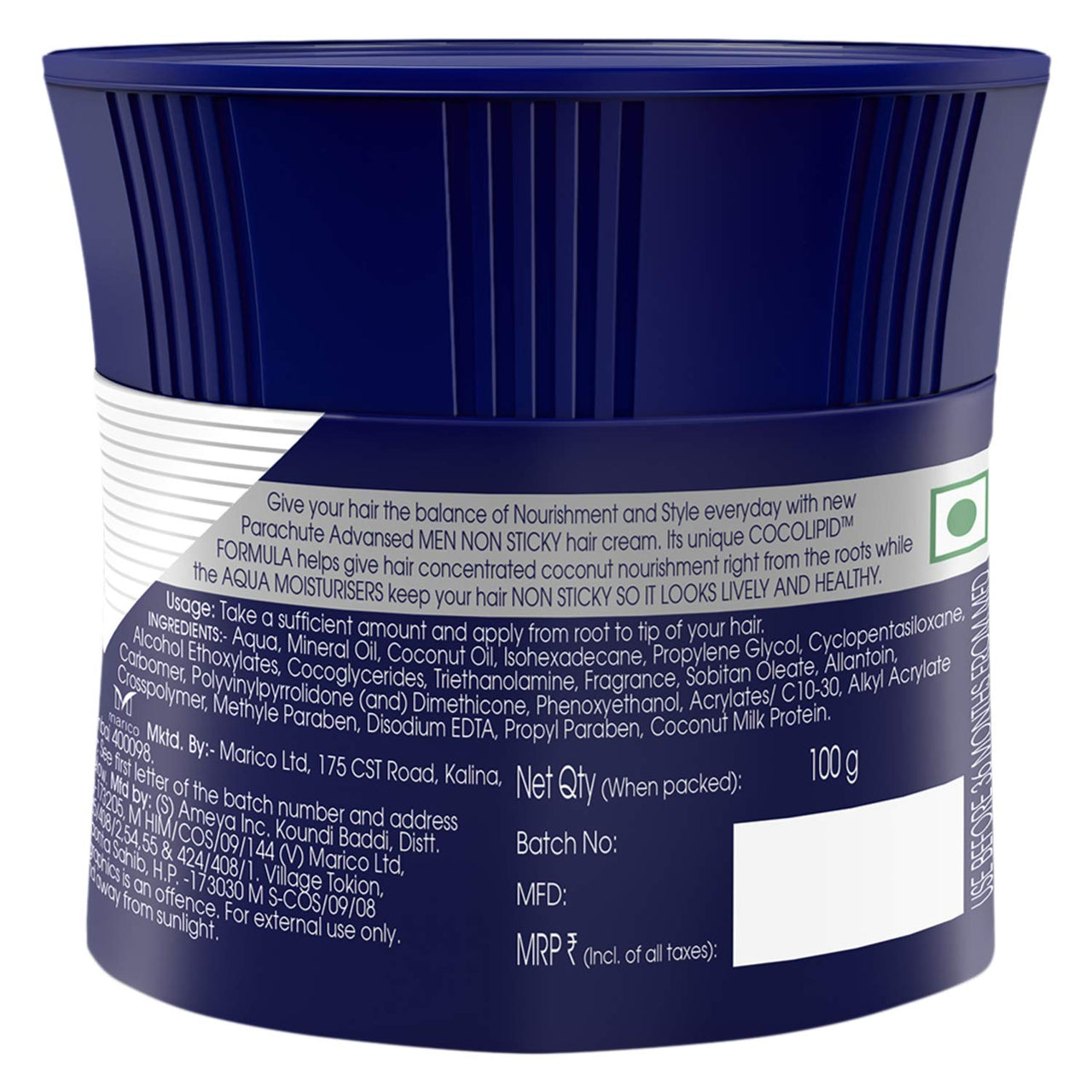 Parachute Advansed Men Hair Cream, Classic, 100 gm