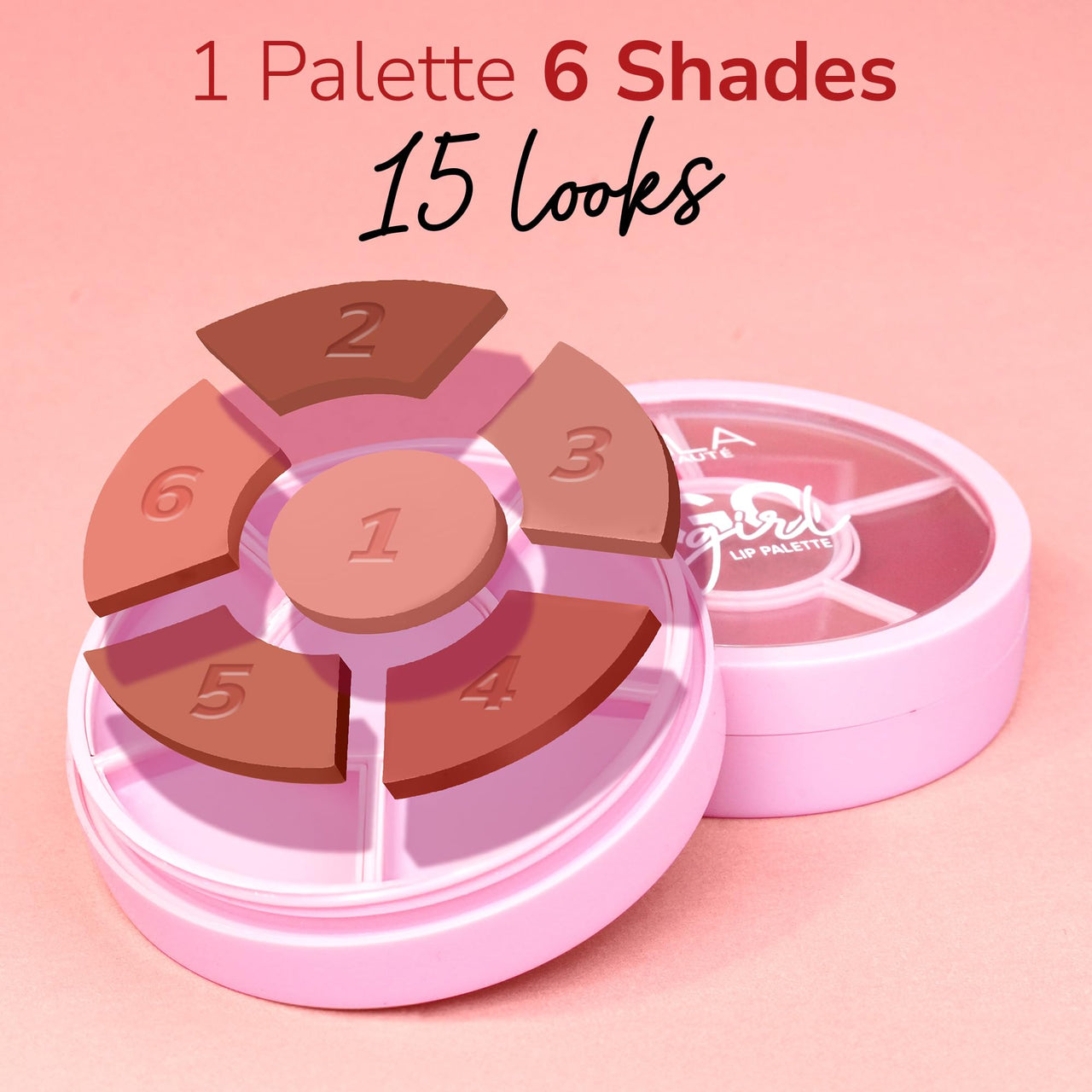 Mila Beaute Go Girl Lip Palette with 6 Pigmented Shades I Creamy Matte Finish I Hydrating Formula of Pomegranate Extract & Hyaluronic Acid I Travel Friendly Lip Palette - SWEARBY NUDES & BROWNS
