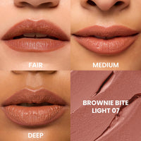 Typsy Beauty Cocoa Peptide Velvet Matte Lipstick | 8hr Wear, Soft Blur Finish, Lightweight Texture, Hydrating Nude Lipstick| Brownie Bite Light 01 | Cocoa Peptides | Vegan & Paraben-Free 3.5g