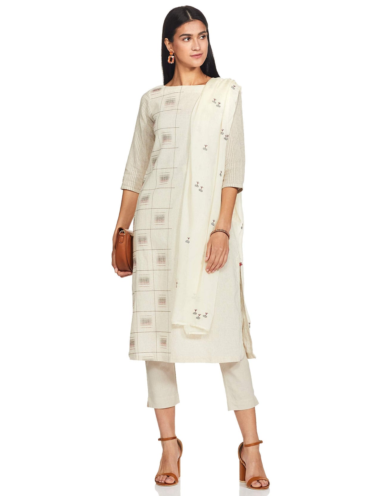 BIBA Women's  cotton a line Salwar Suit Set