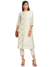 BIBA Women's  cotton a line Salwar Suit Set