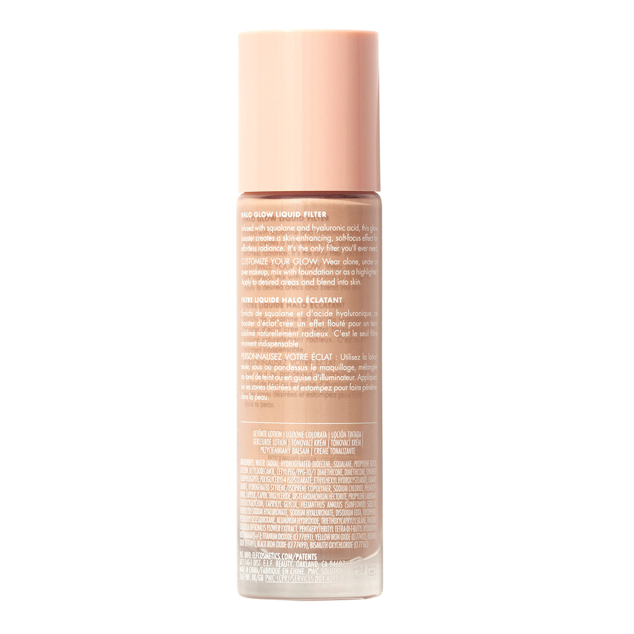 e.l.f. Halo Glow Liquid Filter,Complexion Booster For A Glowing,Soft-Focus Look,Infused With Hyaluronic Acid,Vegan & Cruelty-Free,4 Medium,All