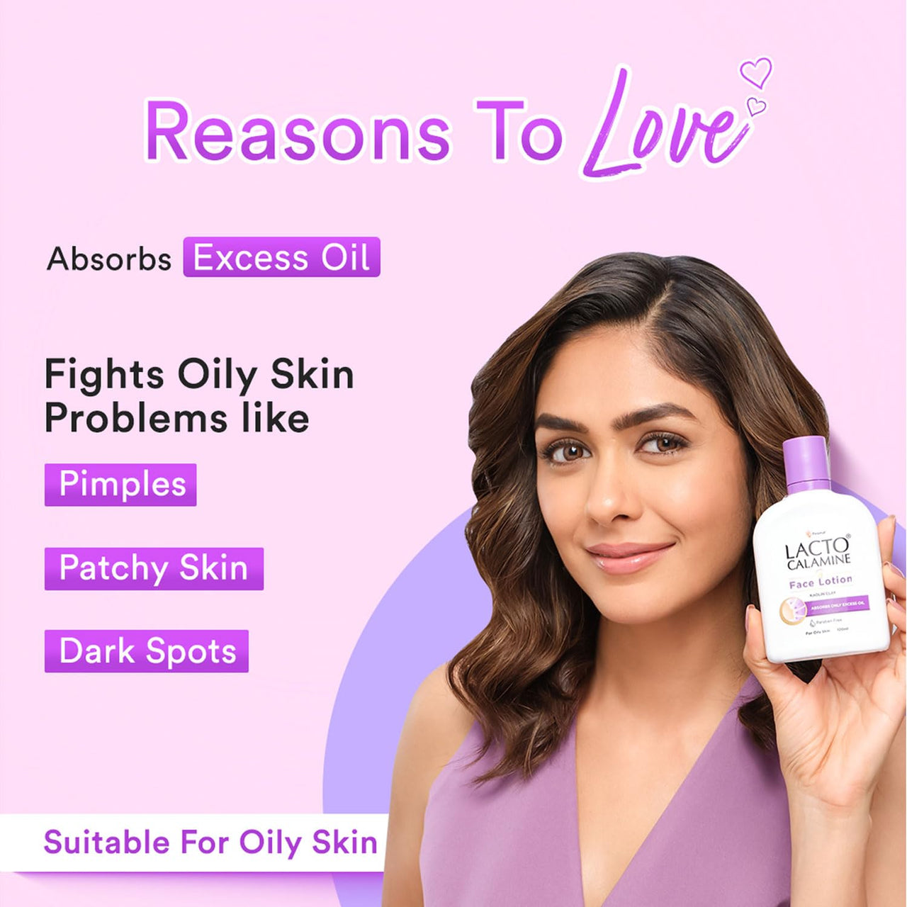 Lacto Calamine Face Lotion | 120ml | Daily Moisturizer For Face - Oily Skin | Kaolin Clay, Glycerine & Zinc Oxide | Abosrbs Excess Oil | Fights Pimples, Darkspots & Blackheads | Body Lotion