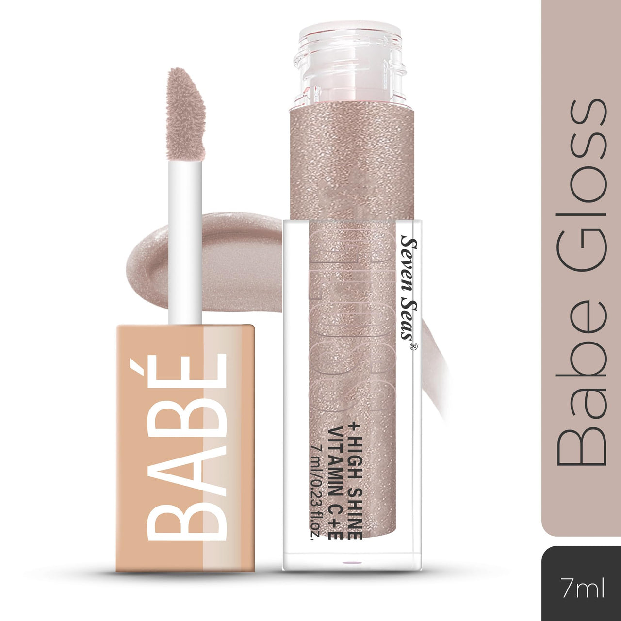 Seven Seas Babe Glittery Lip Gloss With High Shine Lip Color For Glossy Look |Lightweight Non Sticky Lip shiner For Moisturizing Lips (Penny_7ml)