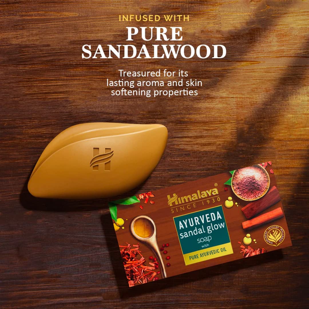 Himalaya Ayurveda Sandal Glow Soap, 75 Gm (Pack Of 4, 300 Gm)