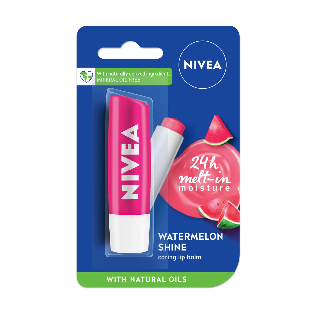 NIVEA Lip Balm, Fruity Peach Shine, 4.8g & NIVEA Lip Balm, Fruity Watermelon Shine, 4.8g