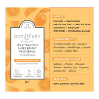 Dot & Key 10% Vitamin C + E, 5% Niacinamide Serum | Vitamin C Serum For Glowing Skin | Fades Dark Spots | Vit C Serum with Blood Orange & Pumpkin | For Uneven & Dull Skin | For All Skin Types | 20ml