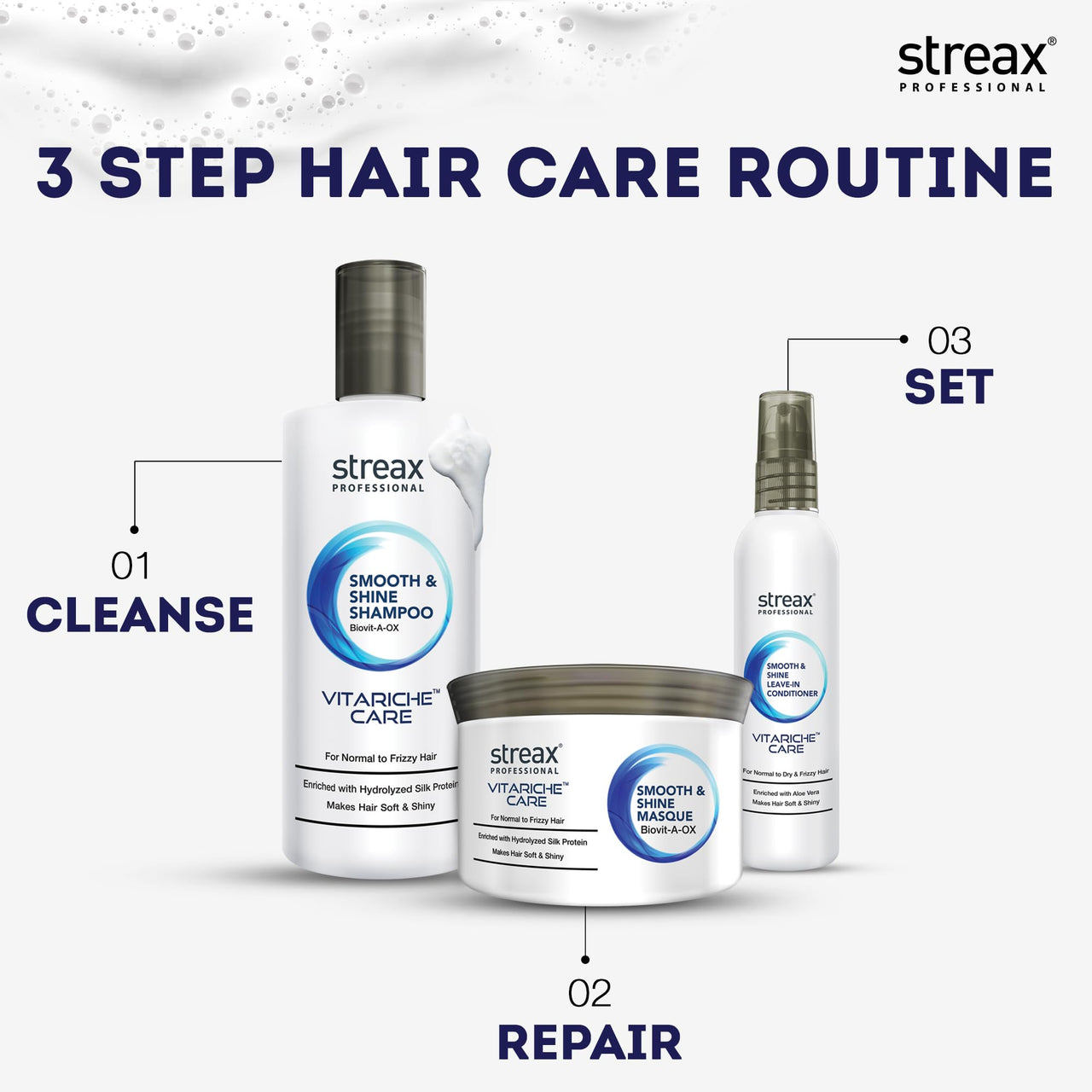 Streax Professional Vitariche Care Smooth & Shine Leave-in-Conditioner 100ml