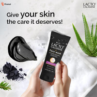 Lacto Calamine Activated Charcoal Face Wash with Aloe Vera & Tea Tree Extract for Deep Skin Detox. Removes impurities and fights blackheads & whiteheads. No Parabens, No Sulphates - 100 ml Pack of 1