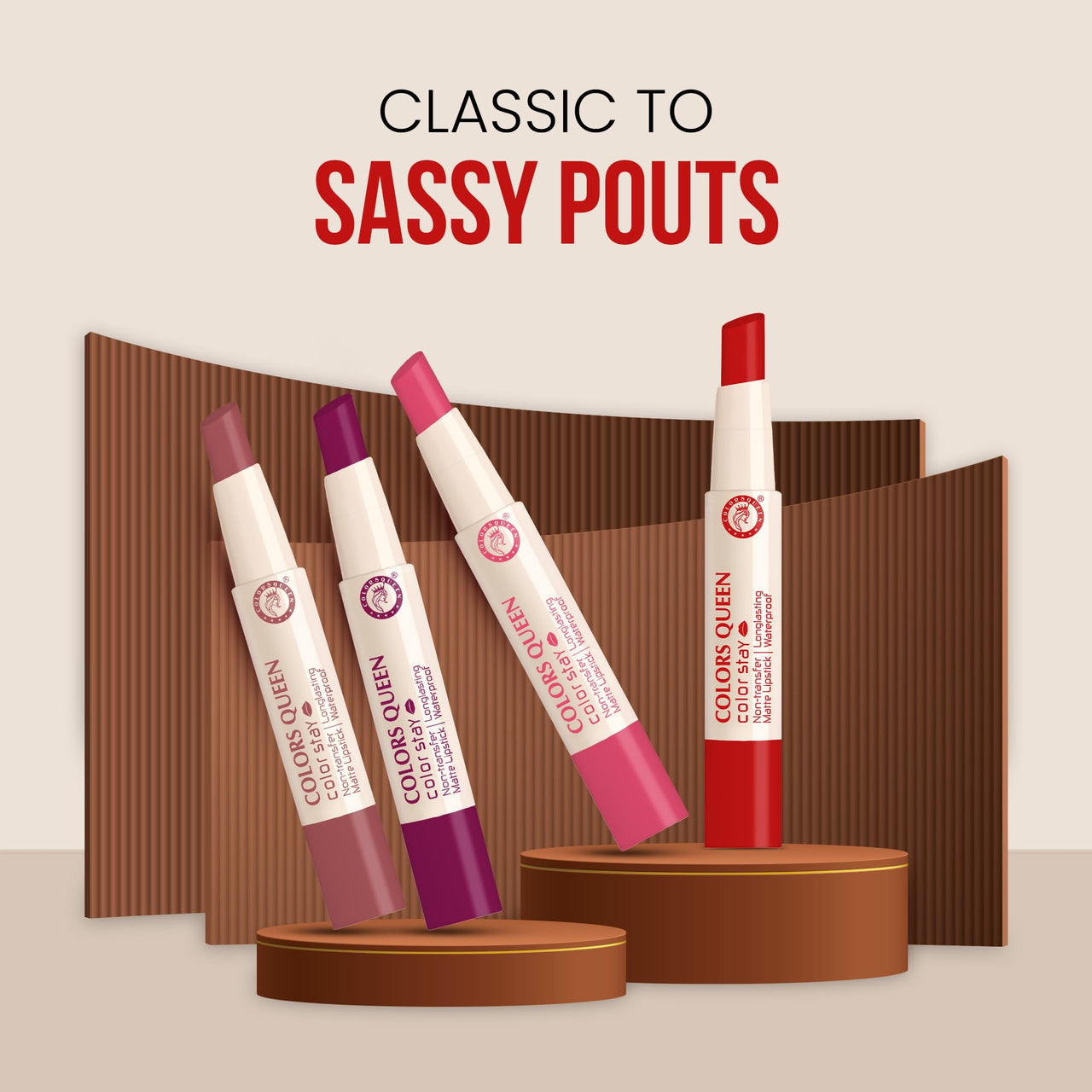 Colors Queen Color Stay Matte Lipstick | Highly Pigmented Ultra Matte Long Lasting Lipstick | One Stroke Application, Hydrating & Weightless Formula | Non Transfer Lipstick for Women (Bridal Maroon, 2.1g)