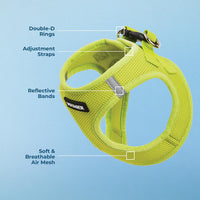 Voyager Step-in Air Cat Harness - All Weather Mesh Step in Vest Harness for Small and Medium Cats by Best Pet Supplies - Harness (Lime Green), XXXS (Chest: 9.5-10.5