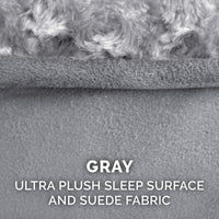 Furhaven Replacement Dog Bed Cover Ultra Plush Faux Fur & Suede Contour Luxe Lounger, Machine Washable - Gray, Medium Ultra Plush (Gray) 30.0