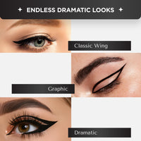 BELLAVITA Intense Drama Waterproof Smudge Proof Eyeliner 3.5ml, Black, Matte Finish, Fast-Drying, Felt Tip Applicator, Enriched with Biotin