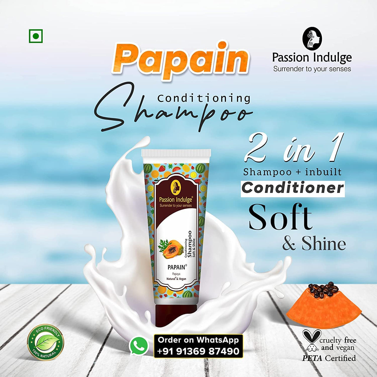 Passion Indulge Onion Hair Growth Oil 100ml & Papain 2 in 1 Conditioning Shampoo 200ml Combo Pack For Anti Dandruff | Hair Fall Control
