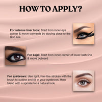 Lakyou Beauty Gel Kajal Eyeliner Cake | 24H Long Lasting | Waterproof | 2-in-1 Formula | Intense Color & Definition