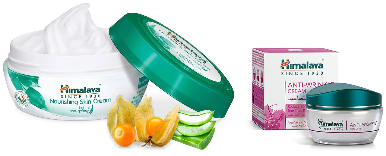 Himalaya Nourishing Skin Cream, 200ml and Herbals Anti-Wrinkle Cream, 50g