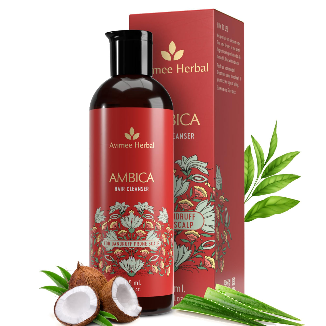 Avimee Herbal Ambika Hair Cleanser | Fights Dandruff & Moisturises Scalp Naturally | With Aloe Vera, Apple Cider Vinegar, Tea Tree Oil & Neem Oil | 200 ml