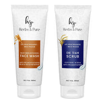 Herbs and Pure 12% Niacinamide & Rice Water Face Wash(100 ML) for Black Head Removal & De tan Scrub(100 ML) for Anti Pigmentation- Pack Of 2