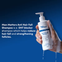 Man Matters Double DHT Blocking Anti Hair Fall Shampoo With Saw Palmetto, Caffeine, Biotin & Argan Oil, Therapeutic Grade & Dermatologically Formulated (Pack Of 2)