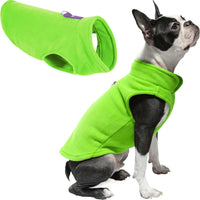 Gooby Fleece Vest Dog Sweater - Lime, Large - Warm Pullover Fleece Dog Jacket with O-Ring Leash - Winter Small Dog Sweater Coat - Cold Weather Dog Clothes for Small Dogs Boy or Girl Large (Around 18-lb)