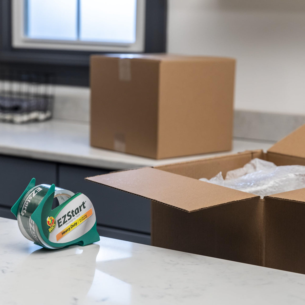 Duck EZ Start Clear Packing Tape Refills – 6 Rolls of Packaging Tape for Shipping, Moving & Storage - Quiet Easy Start Tape for Boxes & Mailing Supplies, 1.88 Inch x 55 Yards (287862) 6 Rolls, 55 yds