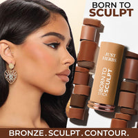 Just Herbs Super Hydrating Born To Sculpt Long Stay Bronzer Stick Infused with Shea Butter | Richly Pigmented | Defines and Uplift Appearance | Matte Finish | All Skin Types for Women 14g (Mocha)