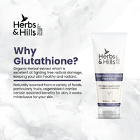 Herbs & Hills Glutathione Facewash for Skin Whitening | Face wash for Oily, Glowing, Brightening | Bright Even Skin Tone Face Wash | Face Wash for Men & Women | Organic & Natural Facewash