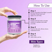 BAKE 2% Kojic Acid Lavender Smoothie Body Scrub for Women & Men | Skin Brightening, Treats Hyperpigmentation & Tan Removal | Shea Butter, Walnut Granules, Jojoba Oil | 150g