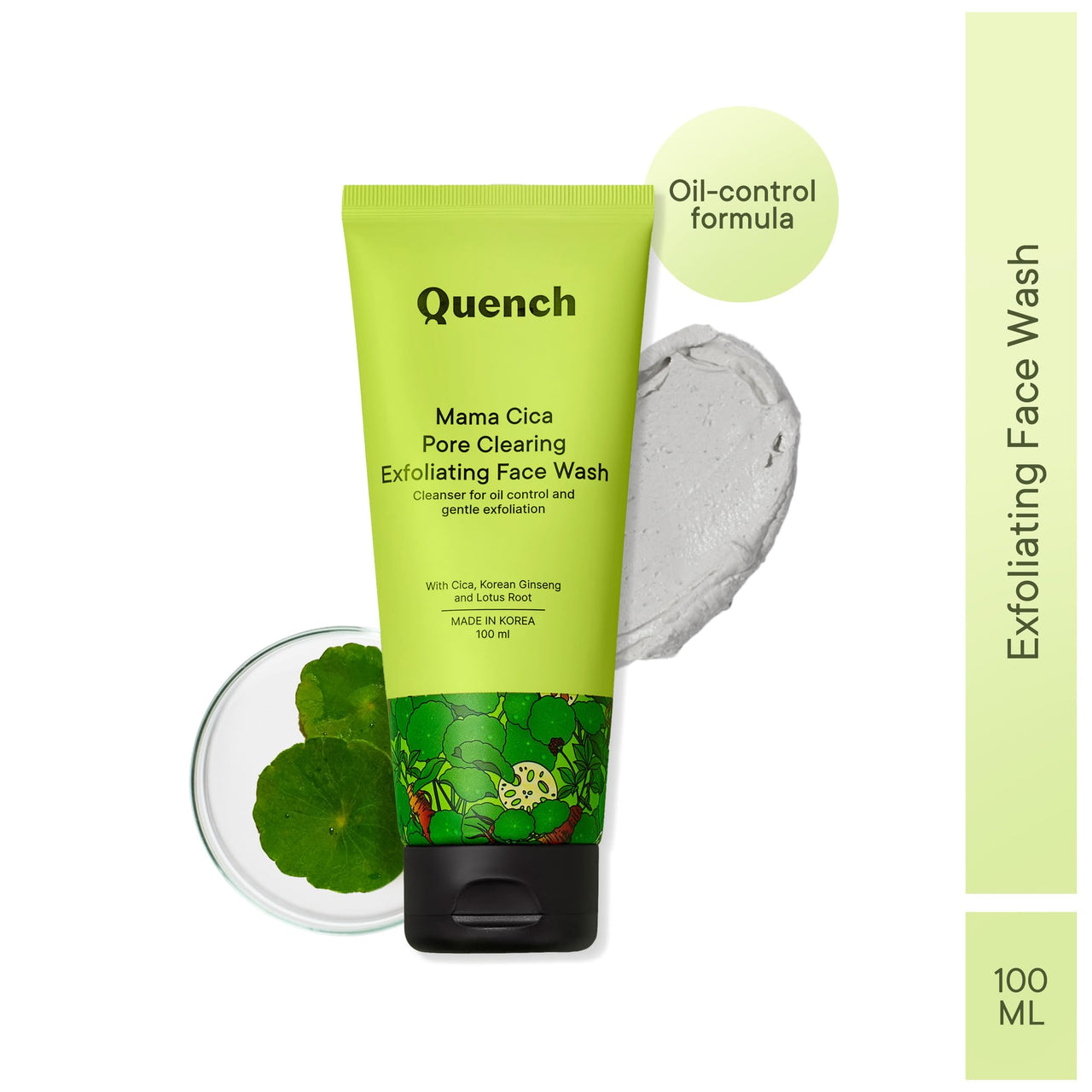 Quench Pore Clearing Exfoliating Face Wash | Korean Face Wash | Made in Korea (100ml)