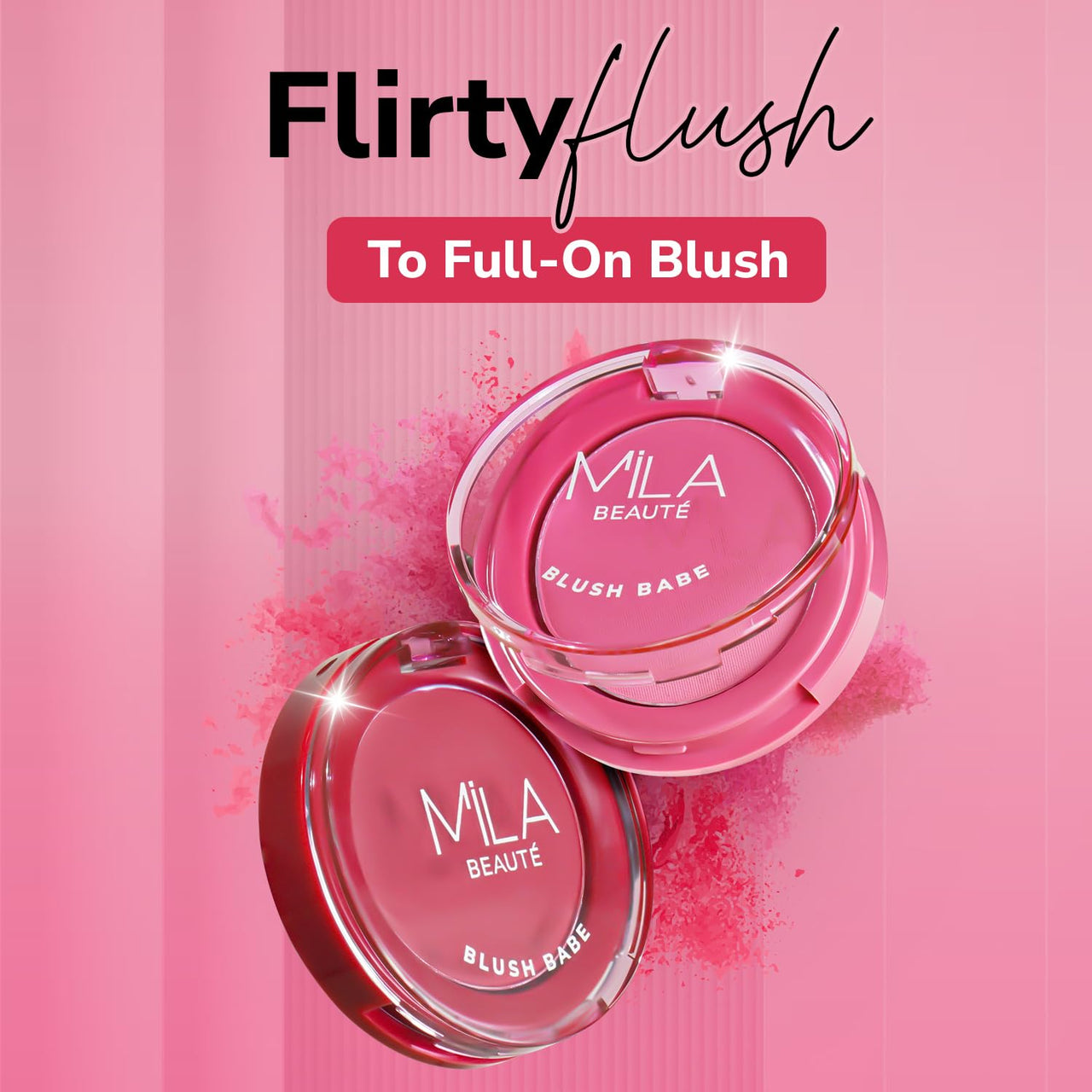 MILA BEAUTÉ Blush Babe Powder Blush | Matte Finish Long-Lasting Pigment | Easy to Blend | Non-Drying With Rosehip Oil, Jojoba Oil and Vitamin E | Shade - (Candy Pink 5g)