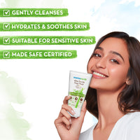 Mamaearth Aloe Gentle Face Wash with Aloe Vera & Glycerin for Sensitive Skin, Dry to Normal Skin -150 ml Gently Cleanses | Hydrates & Soothes Skin | Fragrance & Soap - Free | Non-Irritant