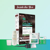 Vegetal Safe Color Dark Brown 3.0, 70ml. I Permanent Gel Hair Colour, Organic Herbs Blend, Chemical-Free, 100% Grey Coverage