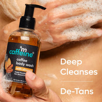 mCaffeine Coffee Body Washes for Men & Women| For Tan Removal & Deep Cleansing | Assorted Value Pack Combo | Contains 3 Shower Gels in Energizing Aroma of Berry, Almond & Cocoa | Pack of 3 | 600ml