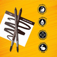 FACES CANADA Ultime Pro Eyebrow Defining Pencil - Dark Brown 02, 1.2 g | Gel Gliding, Long Lasting Color Pay Off | Natural Looking Brows | With Spoolie Brush | Waterproof, Transferproof & Smudgeproof