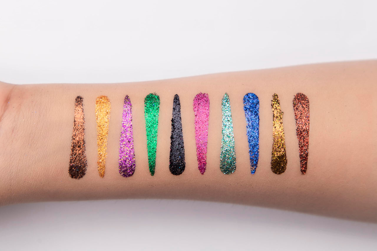 TS COSMETICS Pro Glitter Eyeshadow Palette – Blueland | Pressed Glitter, Shimmer & Matte Finishes | Highly Pigmented, Long-Lasting Eye Makeup